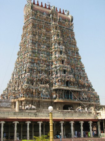 Detail van een tempel in Madurai
