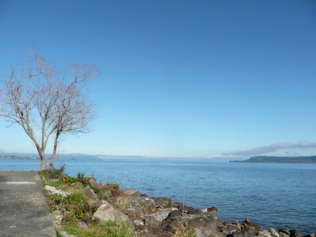 Lake Taupo, grootste meer op het noodereiland, vulkanisch