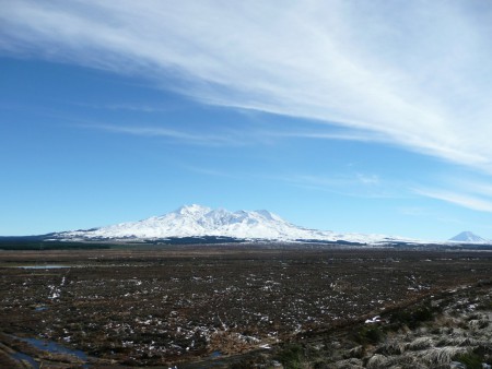 Besneeuwde berg langs Desert Road, naar Wellington